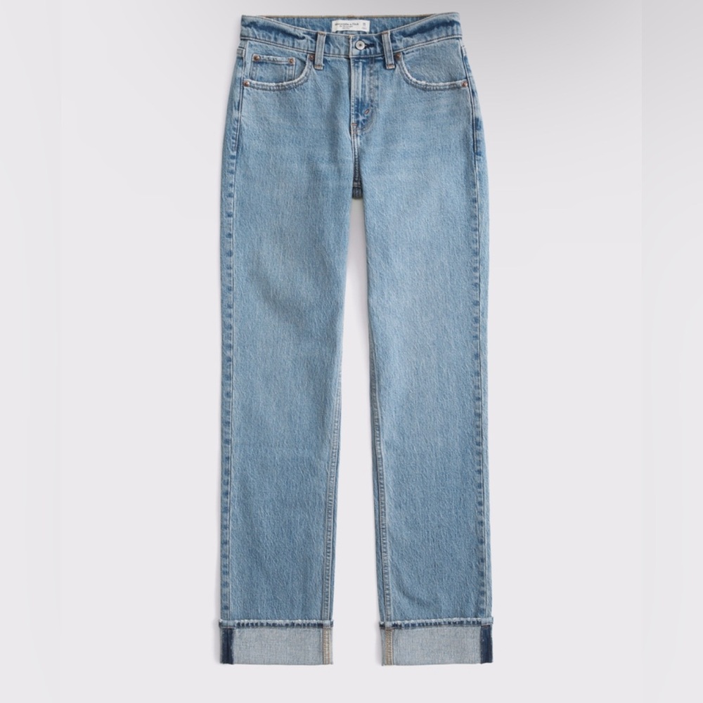 Abercrombie Mid Rise Straight Jean With Cuff
